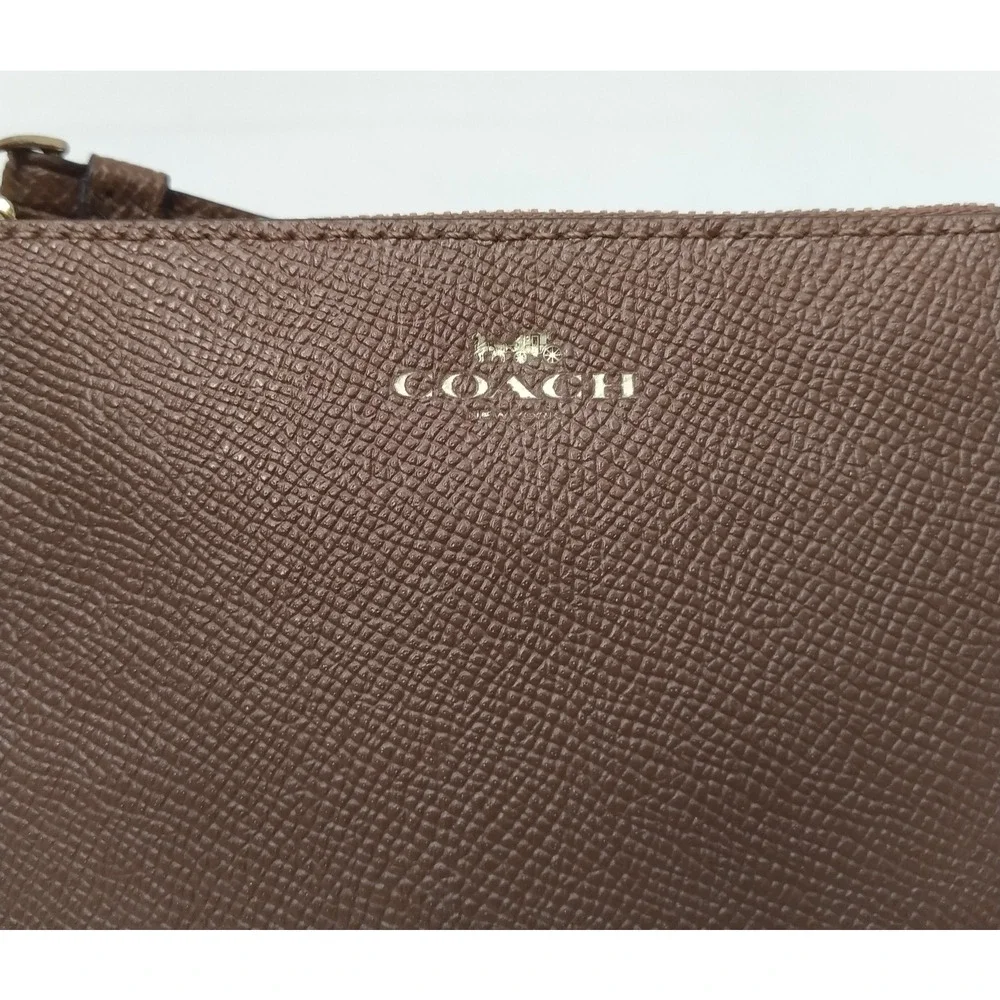 Coach Brown Leather Zipper Closure Coin Wallet